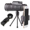 Monocular Telescop with Compass, Phone Clip, Tripod, Compatible with Apple
