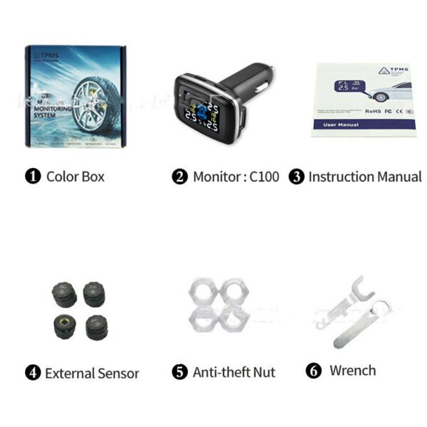 1615342562406.jpg Tire Pressure Monitoring System Sensors Cigarette Lighter USB port Auto Security Alarm Systems Tire Pressure